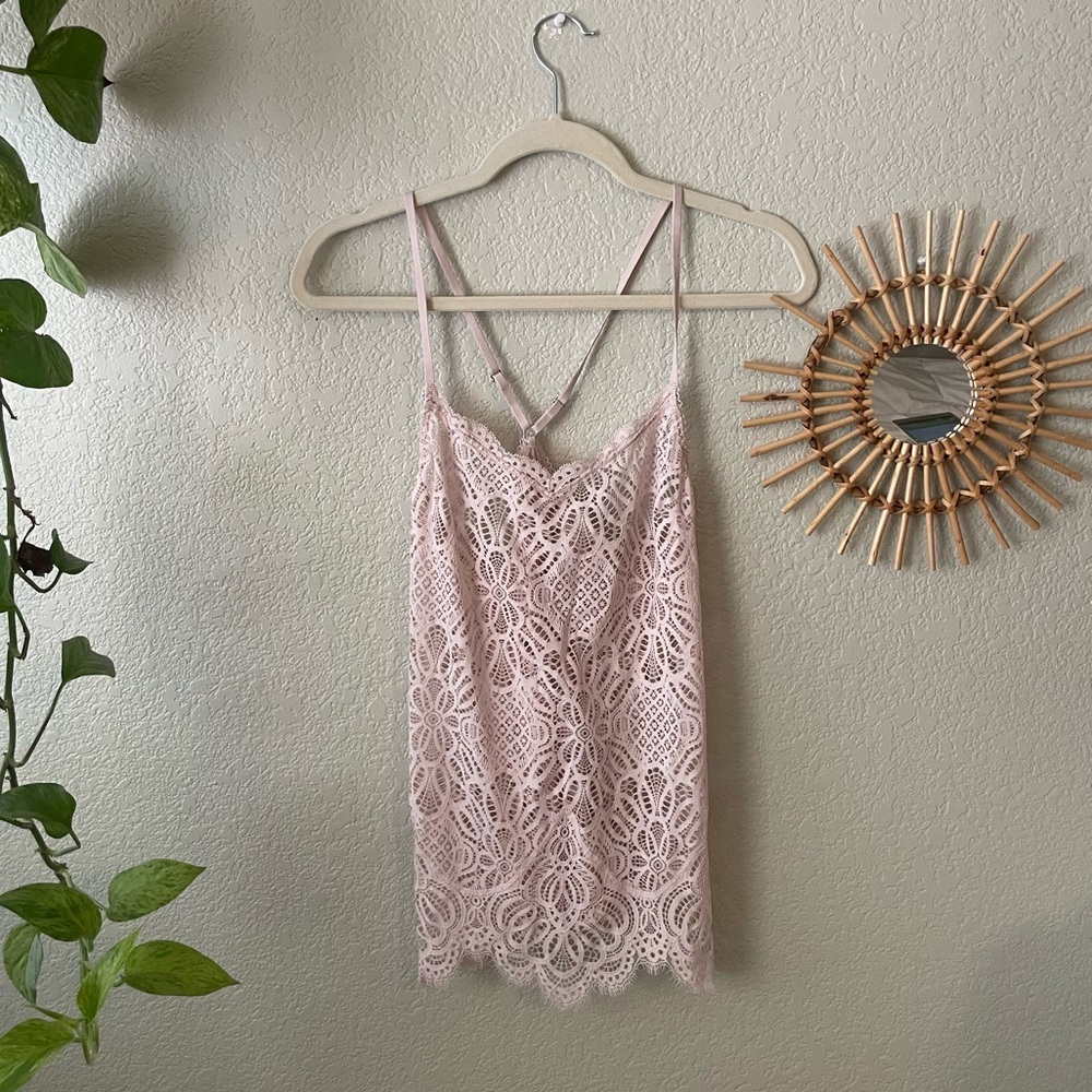 VS Lingerie Baby Pink Lace Top